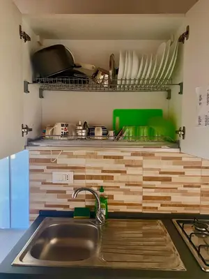 Cucina o angolo cottura di Casetta Lulu con terrazza vista mare