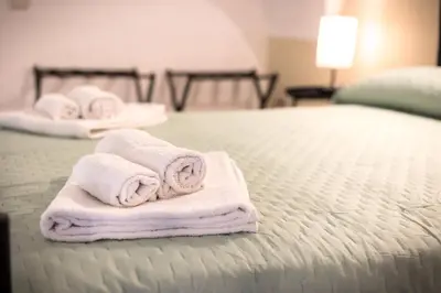 Letto o letti in una camera di Casa Trinakie