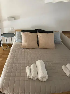 Letto o letti in una camera di Casa Core
