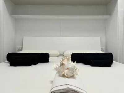 Letto o letti in una camera di Marzamemi, Sul Livello del MARE, Ionio