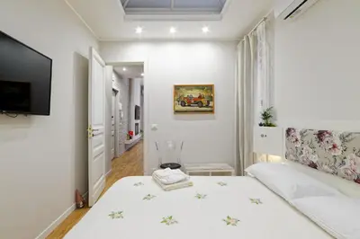 Letto o letti in una camera di La porta di mezzo