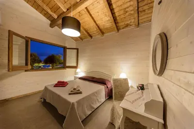 Letto o letti in una camera di Casale Graffetta