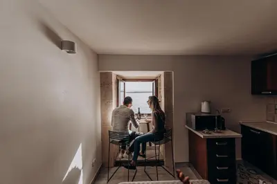 Cucina o angolo cottura di Tramonto vista mare