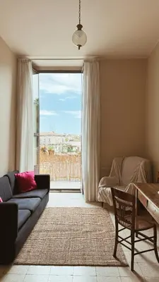 Area soggiorno di Charme Siciliano nel centro storico di Catania a Casa Ciuciù