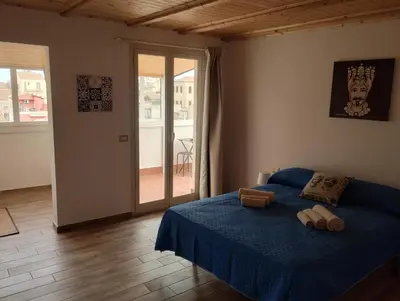 Letto o letti in una camera di Ad un passo da tutto