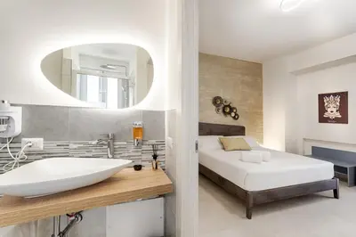 Letto o letti in una camera di Belvedere Barocco