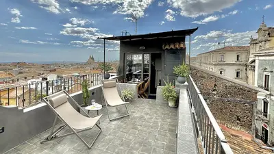 Balcone o terrazza di Design apartment with amazing view over Catania