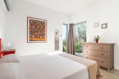 Letto o letti in una camera di Villa Siciliana con vista mare spettacolare vicino centro di Noto comoda ai servizi