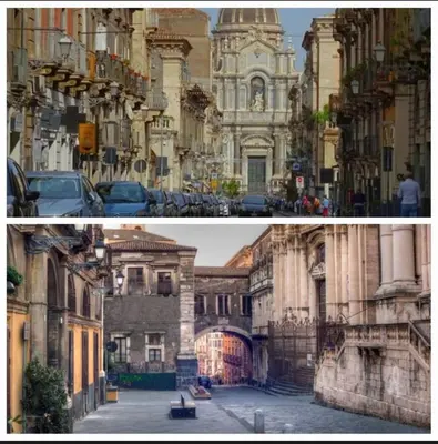 Vista generica su Catania o vista sulla città dall'interno dell'appartamento