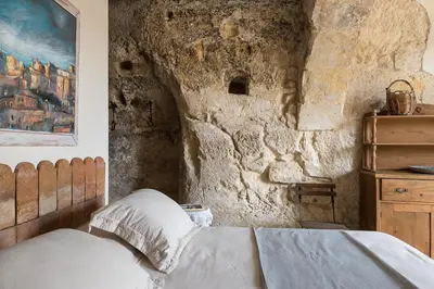 Letto o letti in una camera di Casa Petra con vista
