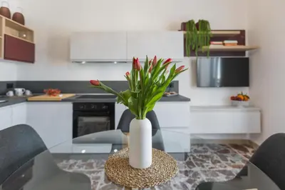 Cucina o angolo cottura di CENTRAL HOUSE palazzo Brafa appartamento con una camera da letto