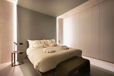 Letto o letti in una camera di Lithos Maniace