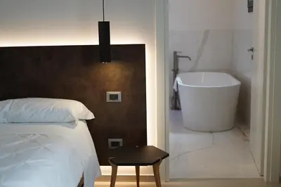 Letto o letti in una camera di Tenuta San Marco
