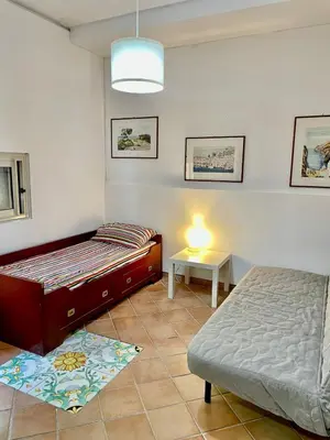 Letto o letti in una camera di Arcile House - con discesa al mare