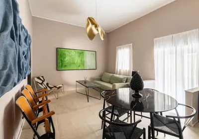 Area soggiorno di Nido di Noto apartment with 2 bedrooms, Noto historical center