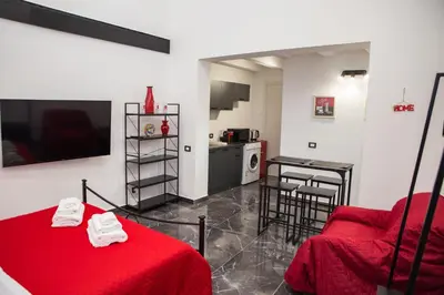 Letto o letti in una camera di 3 Rooms Catania - Vulcano bright independent studio apartment