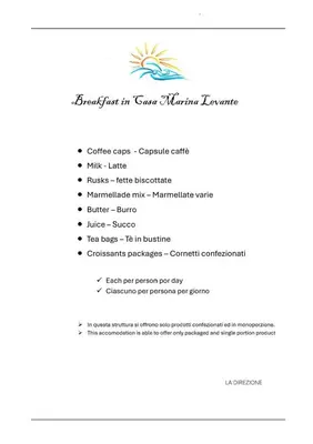 Planimetria di Casa Marina Levante