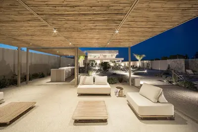 Area soggiorno di Cala Theresìa - Exclusive sea front apartments