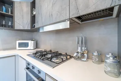 Cucina o angolo cottura di Villa very close to Santa Maria Del Focallo beach blue flag with private pool