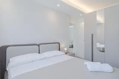 Letto o letti in una camera di Villa very close to Santa Maria Del Focallo beach blue flag with private pool