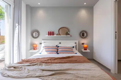 Letto o letti in una camera di Perla del Mare Gialla