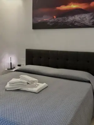 Letto o letti in una camera di Borgo Sant Agata