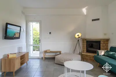Area soggiorno di Villa Due Mari - Seaside retreat with private pool