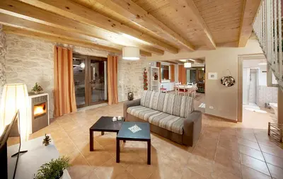 Letto o letti in una camera di Villa Margi