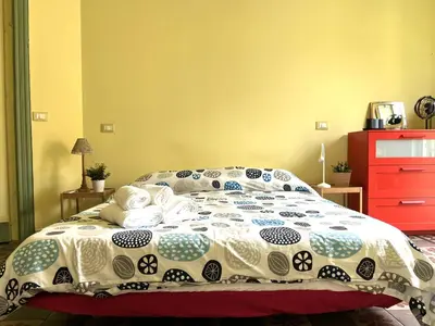 Letto o letti in una camera di Zhara Buda