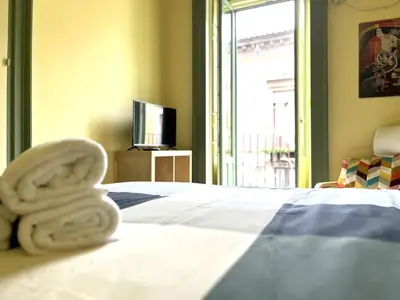 Letto o letti in una camera di Zhara Buda
