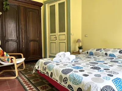 Letto o letti in una camera di Zhara Buda
