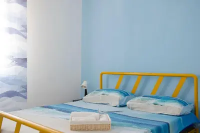 Letto o letti in una camera di 83 steps from the sea Sea-view terrace