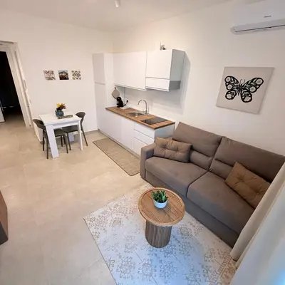 Area soggiorno di MarzAura Elegant Holiday Home in Marzamemi