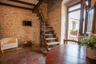 TV o dispositivi per l'intrattenimento presso SI-Moutique Le Case degli Avi barocche, con terrazza panoramica