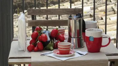 Set per la preparazione di tè e caffè presso Modica-Apartments