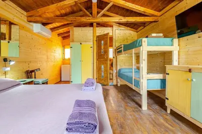 Letto o letti in una camera di Masseria Usamborgia