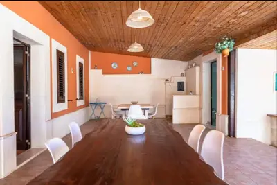 Area soggiorno di Villa con piscina al mare