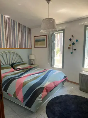Letto o letti in una camera di Villa Federica
