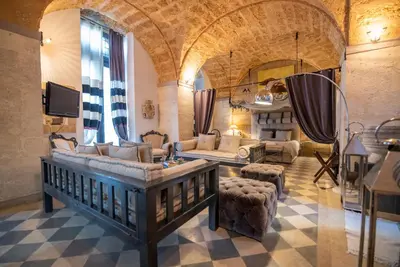 Area soggiorno di Maniace Suites Terrace Sea View