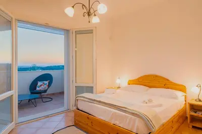 Letto o letti in una camera di Villa Gioielli