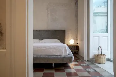 Letto o letti in una camera di Casa Sabir