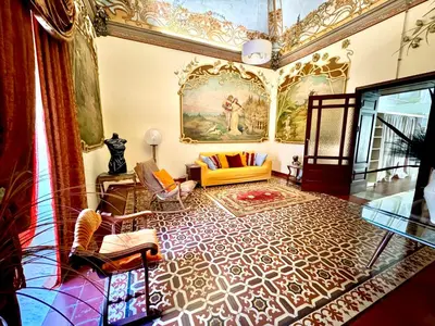 Area soggiorno di Sakè Maison de Charme - fascinating ancient Sicilian mansion