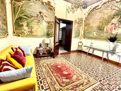 Area soggiorno di Sakè Maison de Charme - fascinating ancient Sicilian mansion