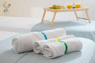Letto o letti in una camera di Villa Edoné Frontemare