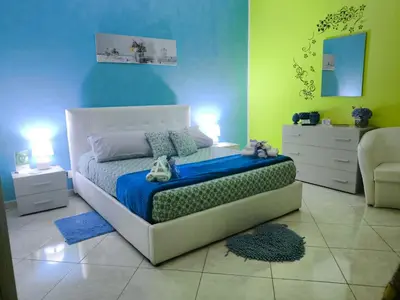 Letto o letti in una camera di Light Blue Room