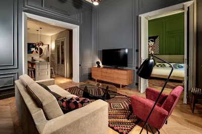 TV o dispositivi per l'intrattenimento presso Luxury apartment in the center of Catania