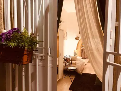 Letto o letti in una camera di Casa IL Tempio