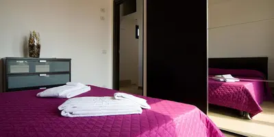 Letto o letti in una camera di Villa Calabernardo