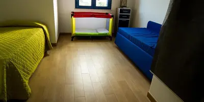 Letto o letti in una camera di Villa Calabernardo