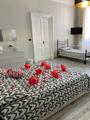 Letto o letti in una camera di Monument home